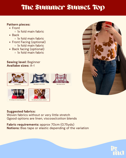 The Summer Sunset Top - Sewing Pattern